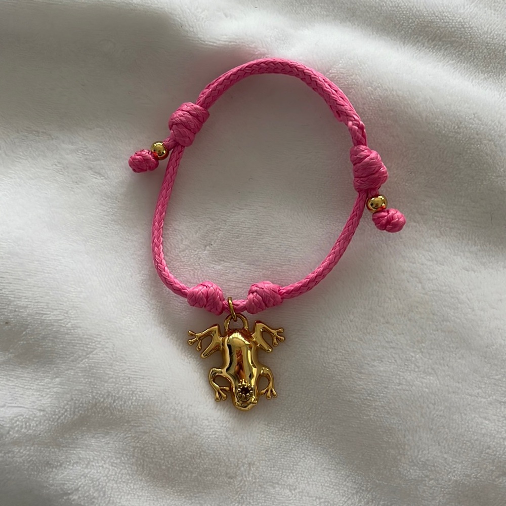 Halcyon Days Adjustable Cord Frog Bracelet